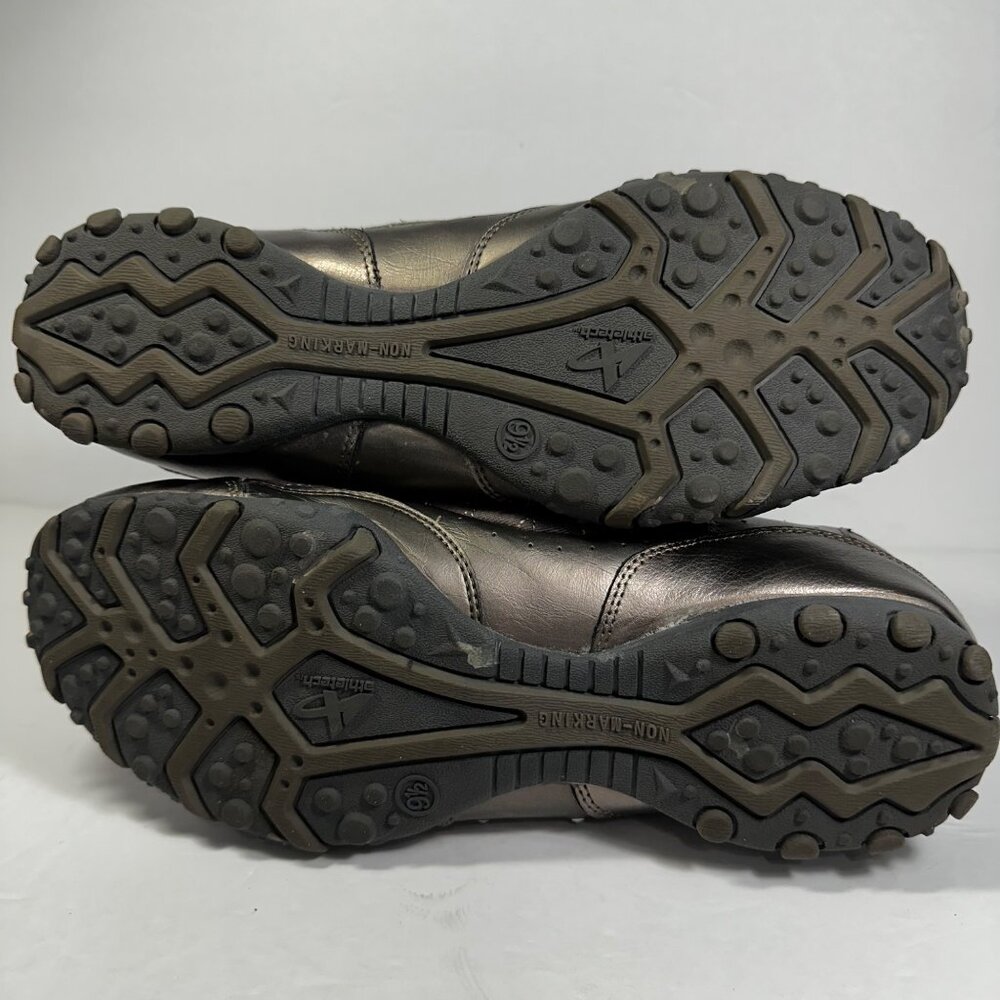 Athletech Women's Pewter Metallic Non-Marking Sneakers 9.5M Leather Whimsical - Picture 7 of 11